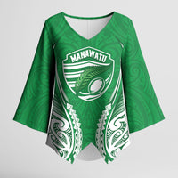 Manawatu 2026 Rugby Custom Kimono Sleeve Blouse NZ Maori Silver Fern