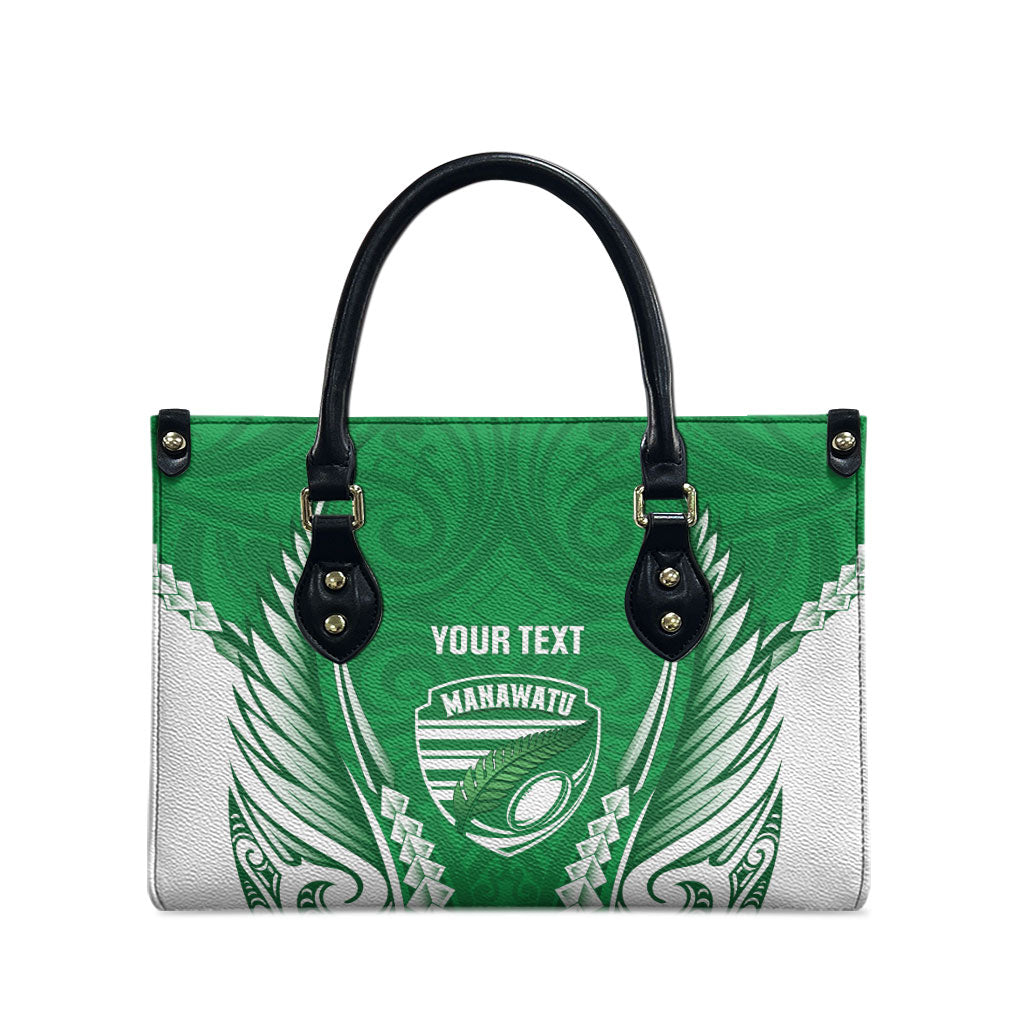 Manawatu 2026 Rugby Custom Leather Bag NZ Maori Silver Fern LT14 - Polynesian Pride