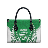 Manawatu 2026 Rugby Custom Leather Bag NZ Maori Silver Fern LT14 - Polynesian Pride