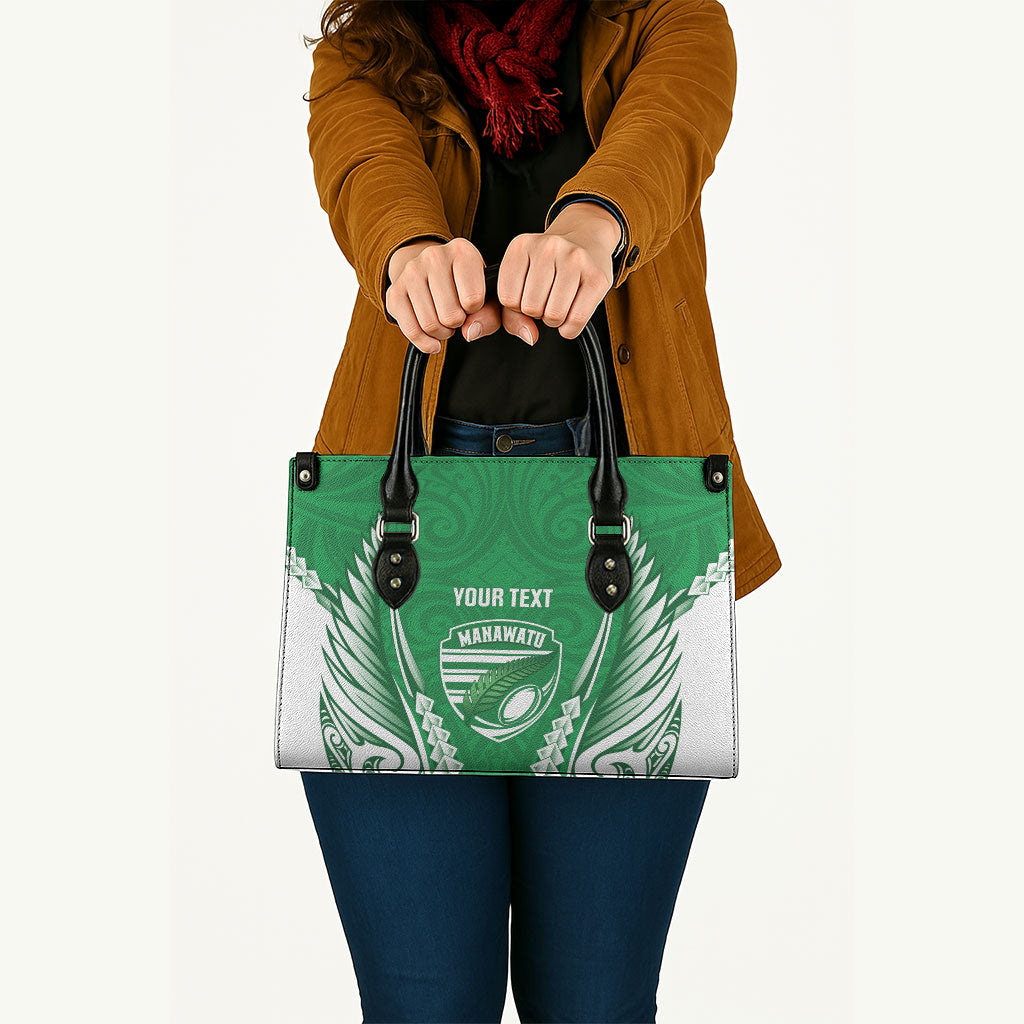 Manawatu 2026 Rugby Custom Leather Bag NZ Maori Silver Fern LT14 - Polynesian Pride