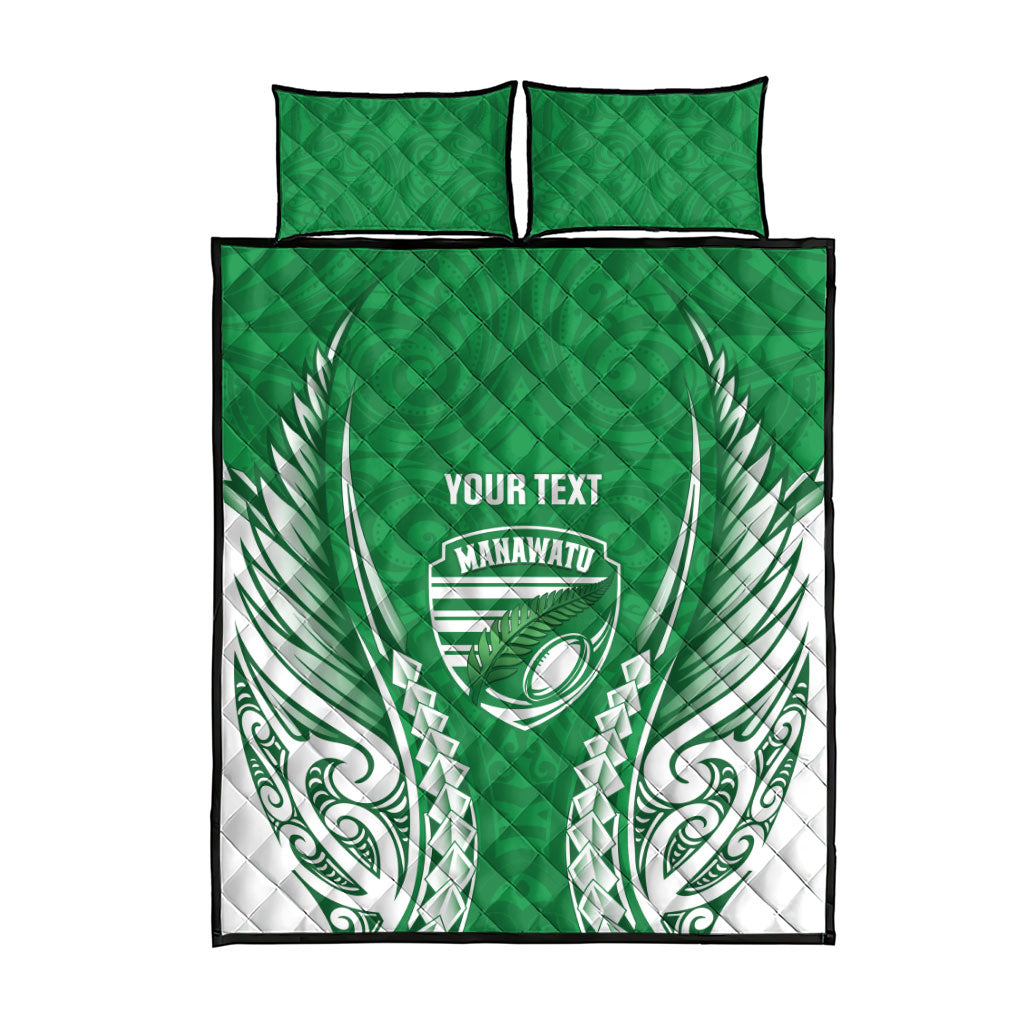 Manawatu 2026 Rugby Custom Quilt Bed Set NZ Maori Silver Fern LT14 - Polynesian Pride