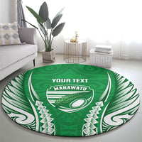 Manawatu 2026 Rugby Custom Round Carpet NZ Maori Silver Fern LT14 - Polynesian Pride