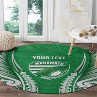 Manawatu 2026 Rugby Custom Round Carpet NZ Maori Silver Fern LT14 - Polynesian Pride