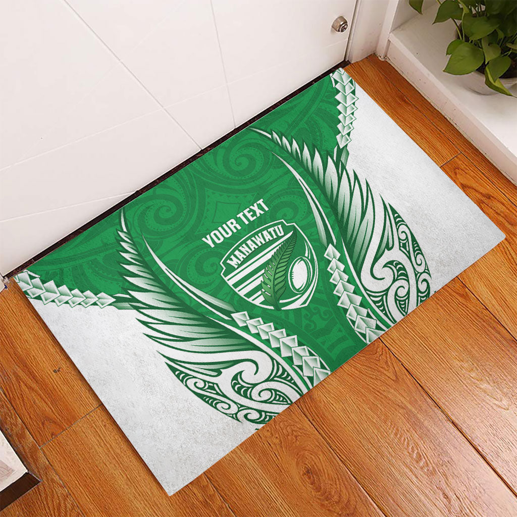 Manawatu 2026 Rugby Custom Rubber Doormat NZ Maori Silver Fern LT14 - Polynesian Pride