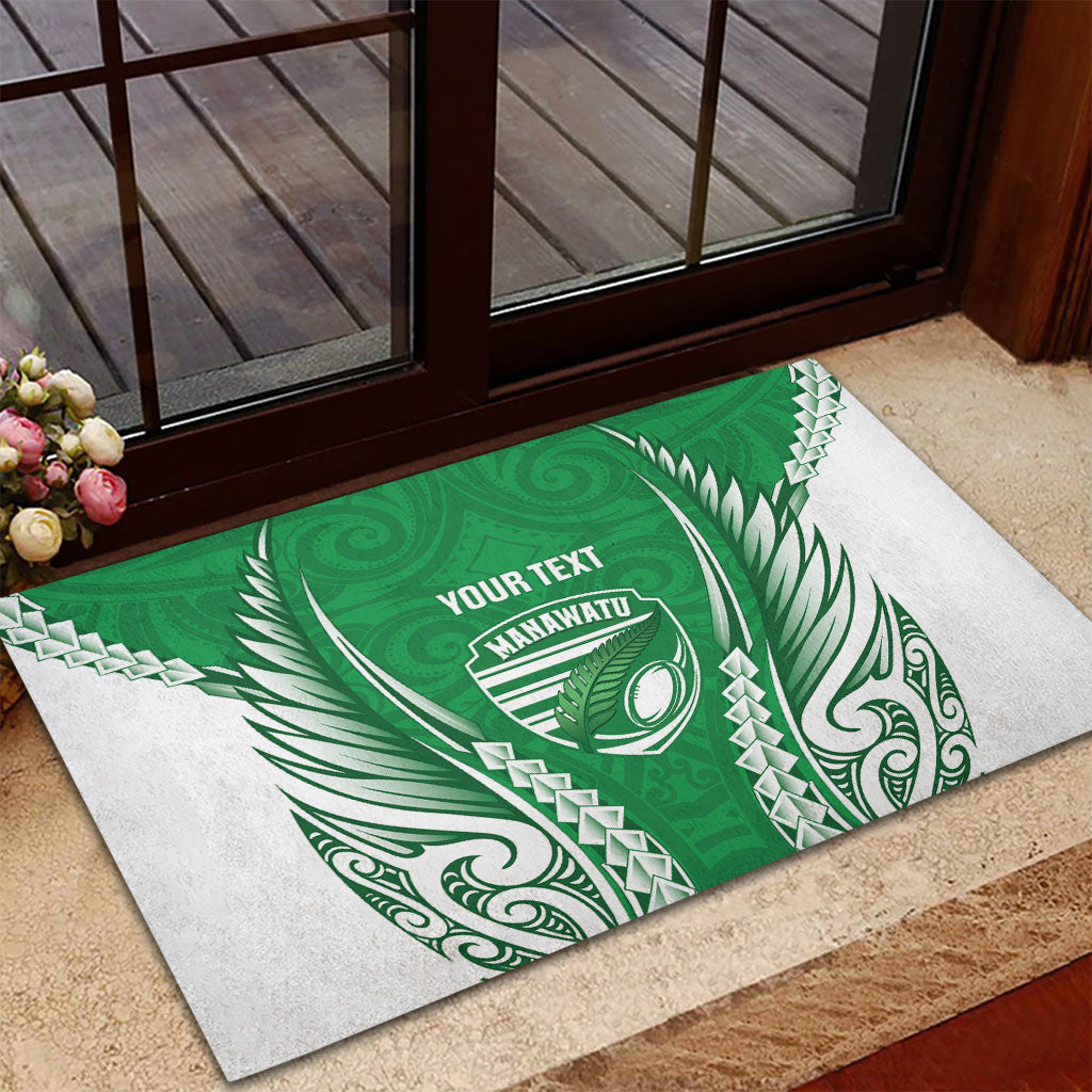Manawatu 2026 Rugby Custom Rubber Doormat NZ Maori Silver Fern LT14 - Polynesian Pride