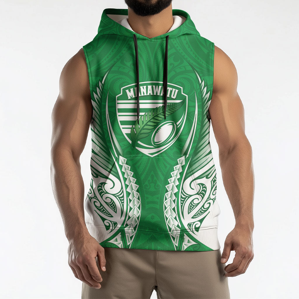 Manawatu 2026 Rugby Custom Sleeveless Hoodie NZ Maori Silver Fern