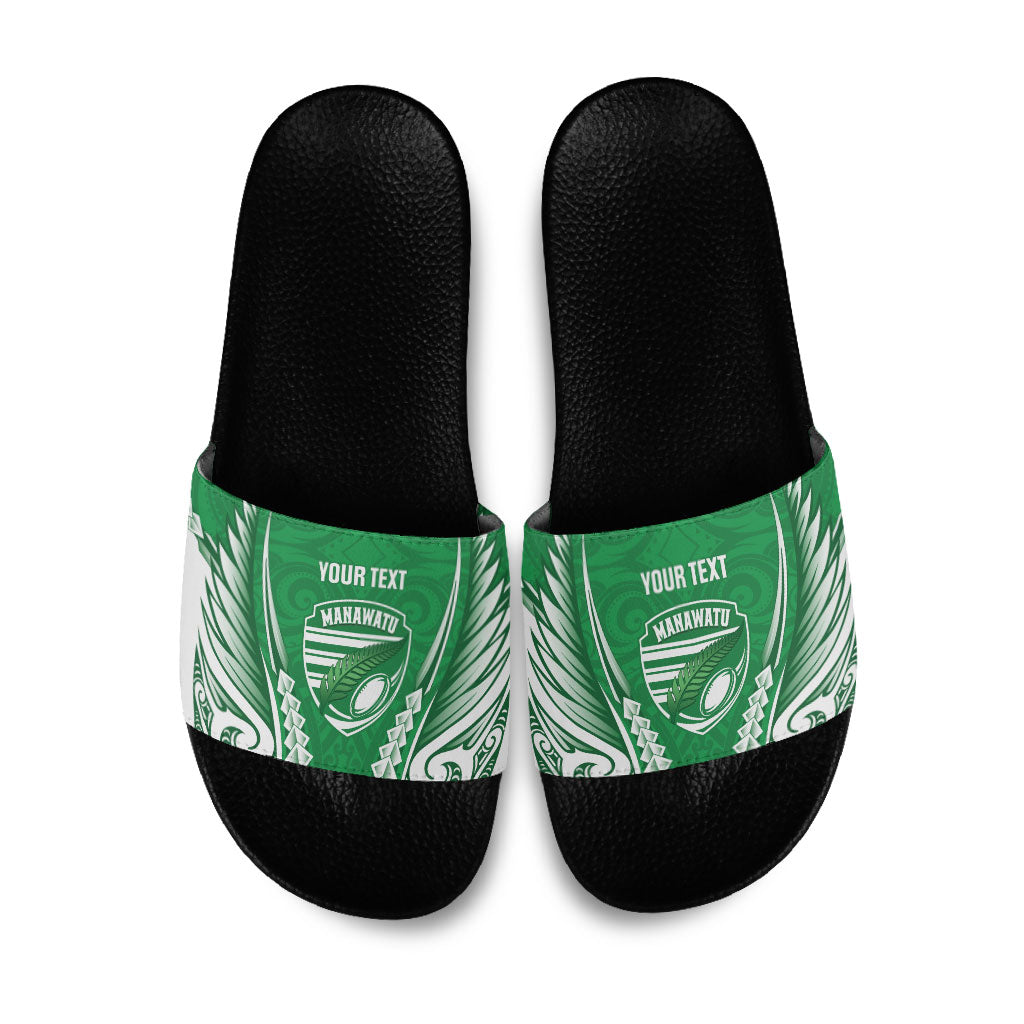 Manawatu 2026 Rugby Custom Slide Sandals NZ Maori Silver Fern