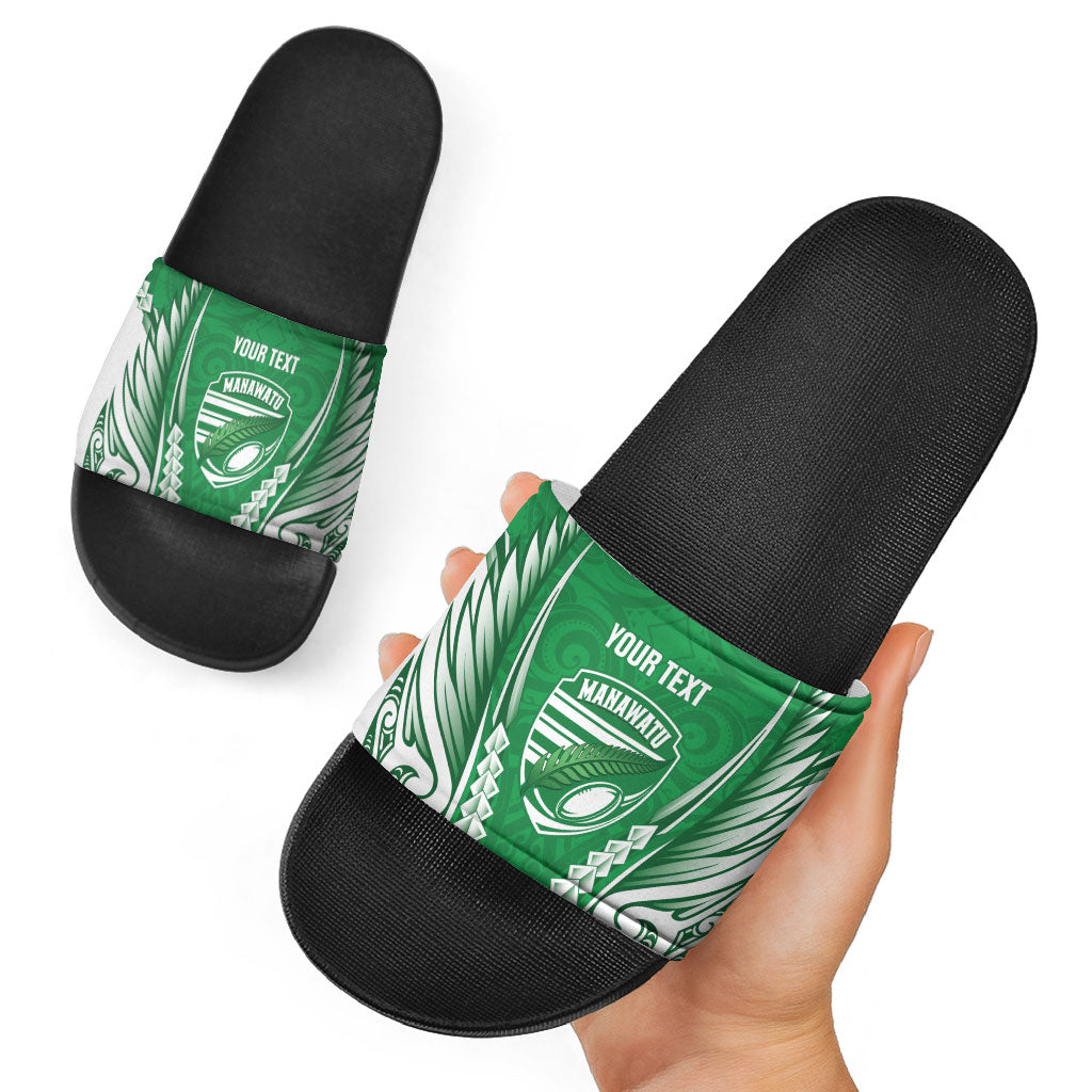 Manawatu 2026 Rugby Custom Slide Sandals NZ Maori Silver Fern