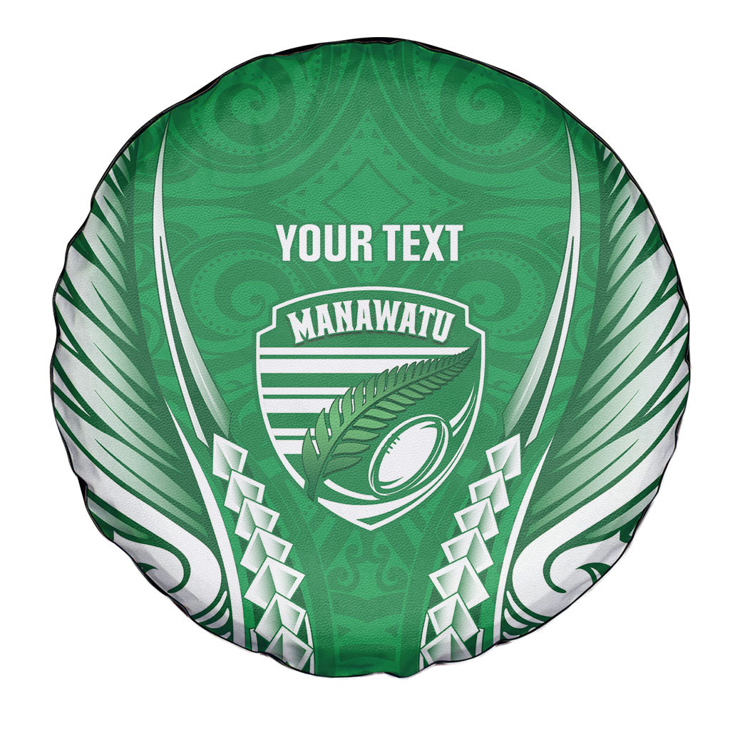 Manawatu 2026 Rugby Custom Spare Tire Cover NZ Maori Silver Fern LT14 - Polynesian Pride