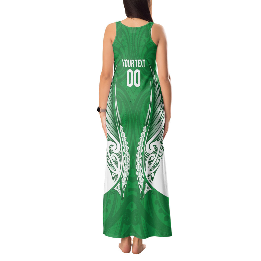 Manawatu 2026 Rugby Custom Tank Maxi Dress NZ Maori Silver Fern LT14 - Polynesian Pride