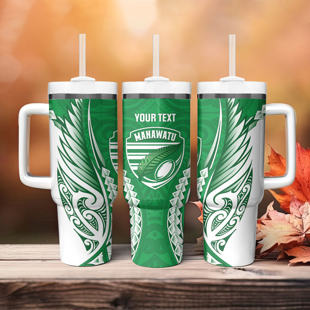 Manawatu 2026 Rugby Custom Tumbler With Handle NZ Maori Silver Fern