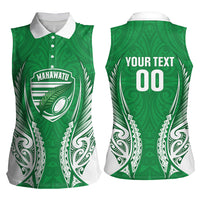 Manawatu 2026 Rugby Custom Women Sleeveless Polo Shirt NZ Maori Silver Fern