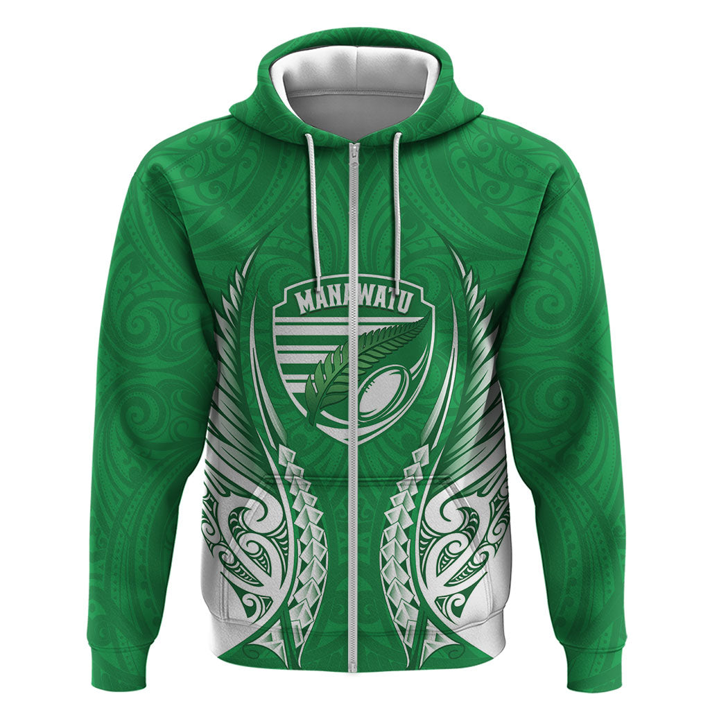 Manawatu 2026 Rugby Custom Zip Hoodie NZ Maori Silver Fern