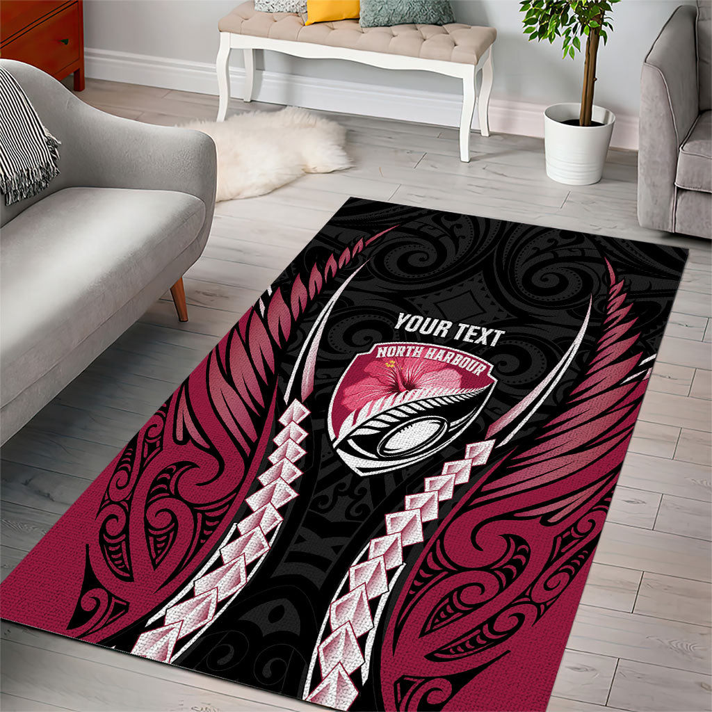 North Harbour 2026 Rugby Custom Area Rug NZ Maori Silver Fern LT14 - Polynesian Pride