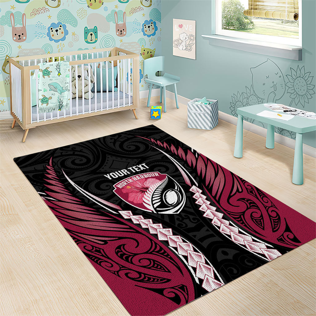 North Harbour 2026 Rugby Custom Area Rug NZ Maori Silver Fern LT14 - Polynesian Pride