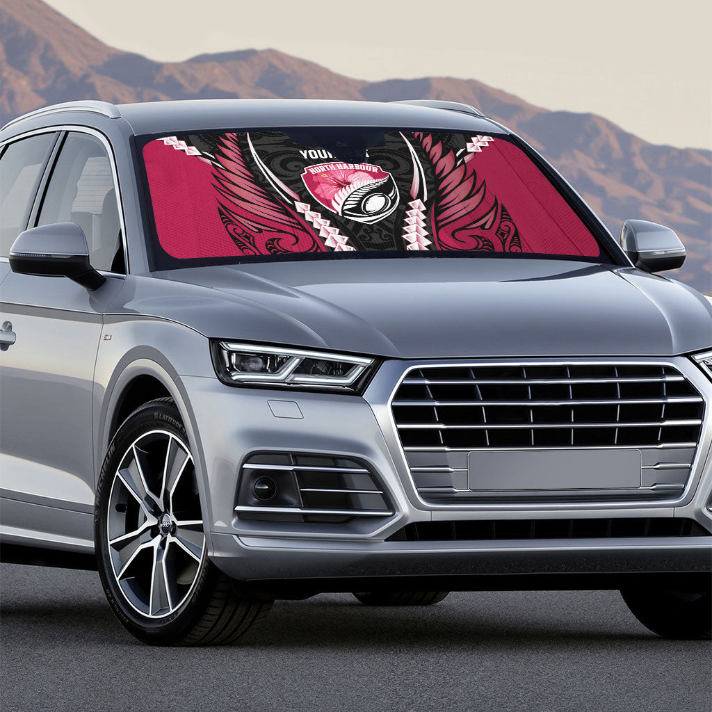 North Harbour 2026 Rugby Custom Auto Sun Shade NZ Maori Silver Fern LT14 - Polynesian Pride
