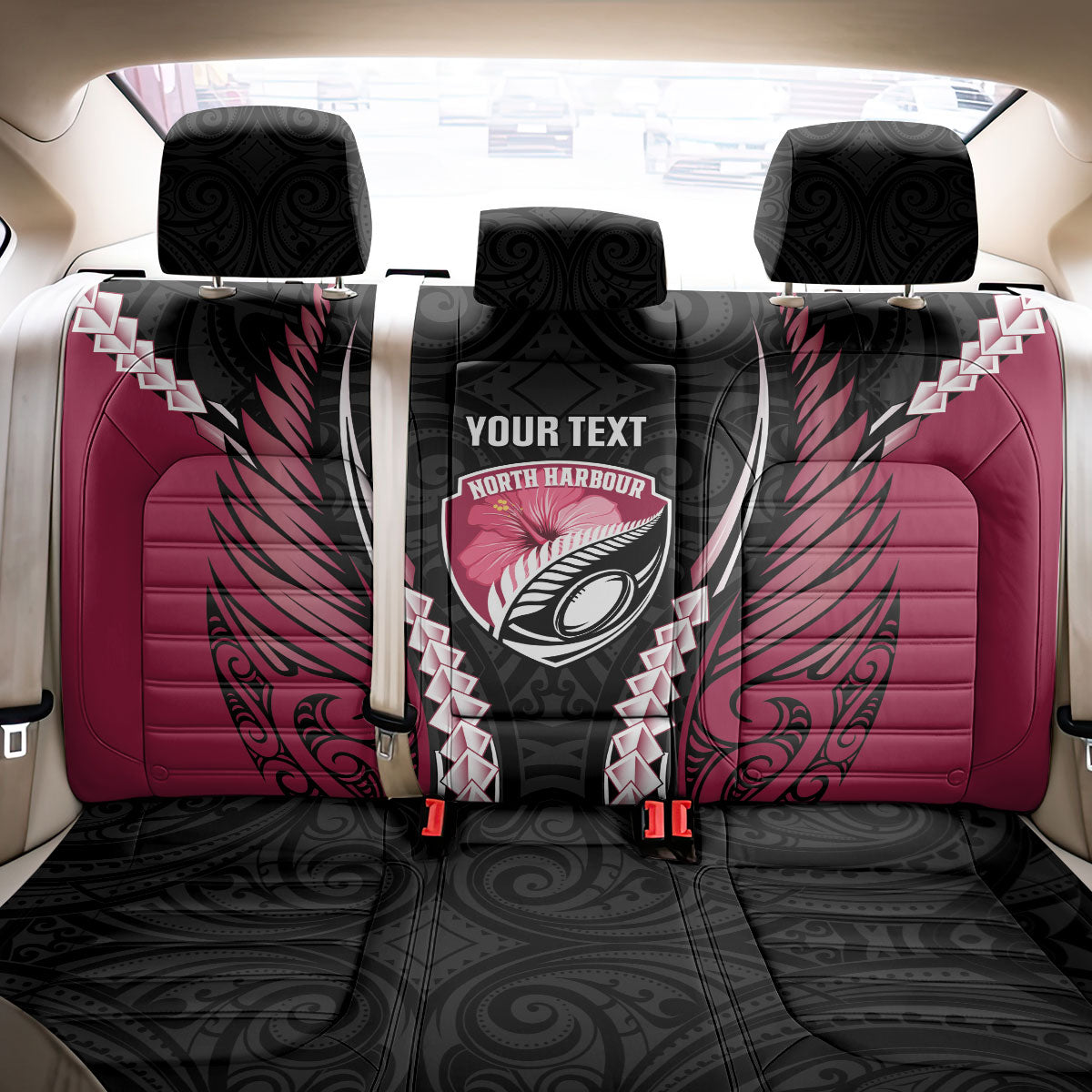 North Harbour 2026 Rugby Custom Back Car Seat Cover NZ Maori Silver Fern