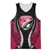 North Harbour 2026 Rugby Custom Basketball Jersey NZ Maori Silver Fern LT14 Unisex Maroon - Polynesian Pride