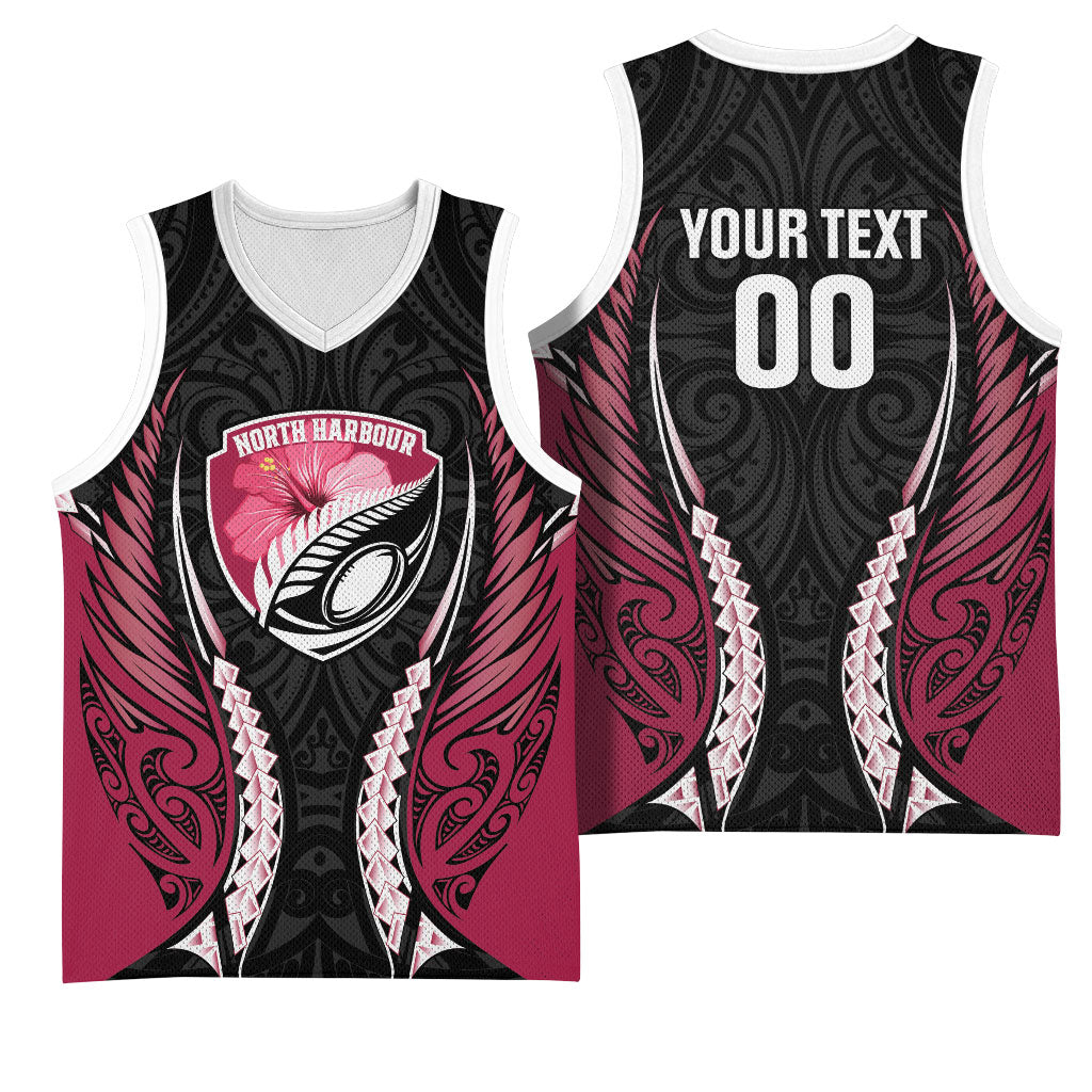 North Harbour 2026 Rugby Custom Basketball Jersey NZ Maori Silver Fern LT14 - Polynesian Pride
