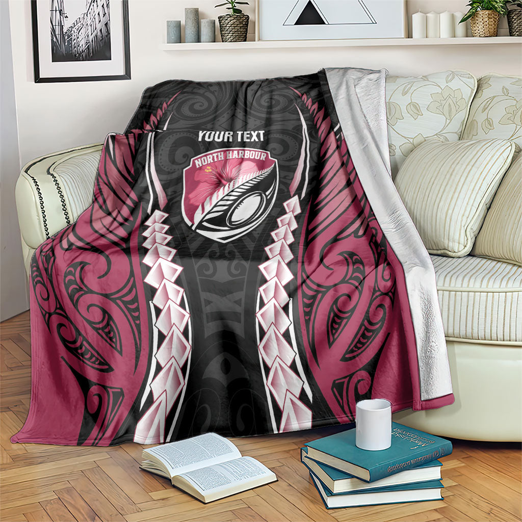 North Harbour 2026 Rugby Custom Blanket NZ Maori Silver Fern