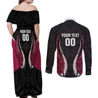 North Harbour 2026 Rugby Custom Couples Matching Off Shoulder Maxi Dress and Long Sleeve Button Shirt NZ Maori Silver Fern