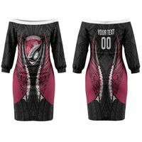 North Harbour 2026 Rugby Custom Couples Matching Off The Shoulder Long Sleeve Dress and Long Sleeve Button Shirt NZ Maori Silver Fern LT14