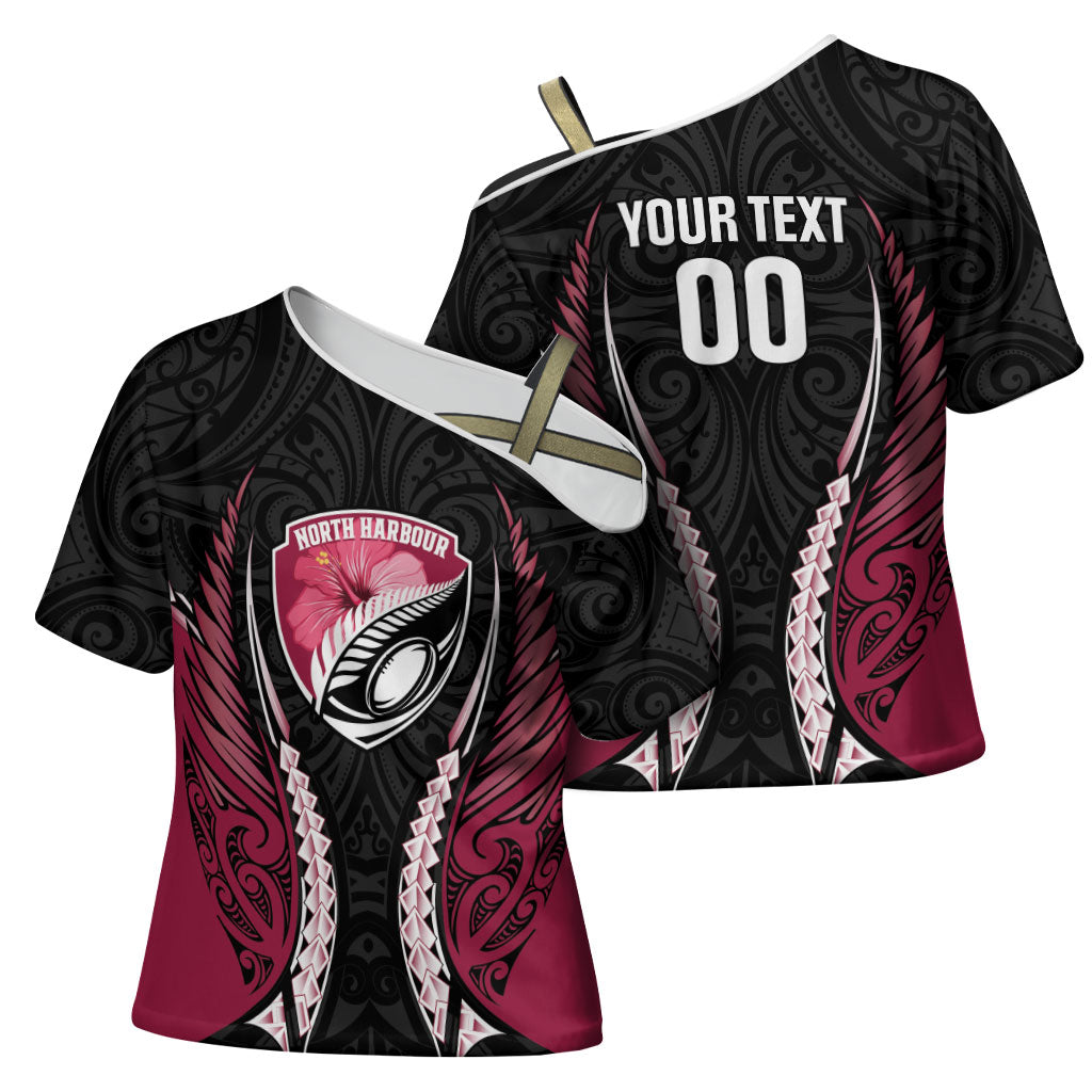 North Harbour 2026 Rugby Custom Cross Shoulder Shirt NZ Maori Silver Fern LT14 - Polynesian Pride