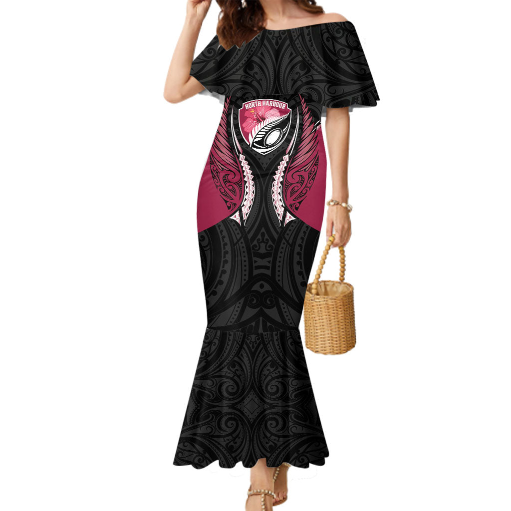 North Harbour 2026 Rugby Custom Family Matching Mermaid Dress and Hawaiian Shirt NZ Maori Silver Fern