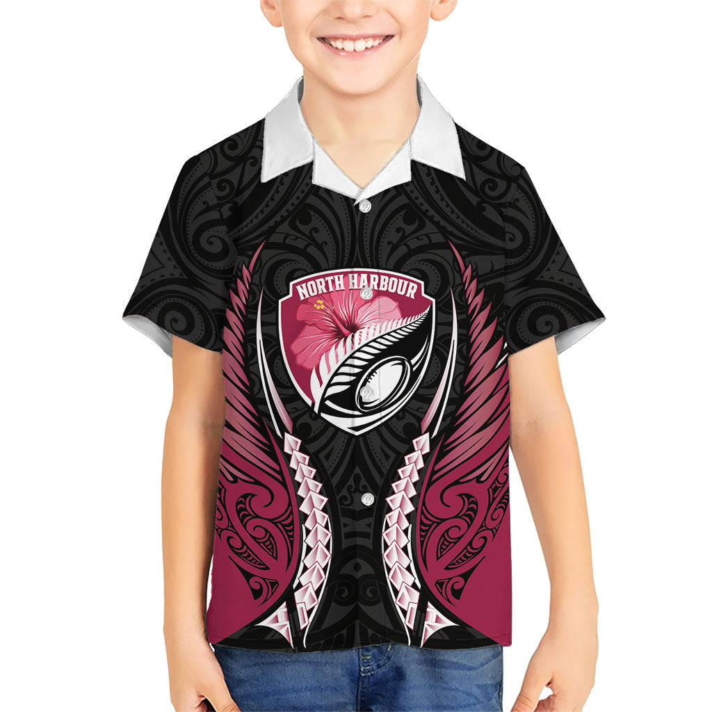 North Harbour 2026 Rugby Custom Family Matching Off Shoulder Maxi Dress and Hawaiian Shirt NZ Maori Silver Fern