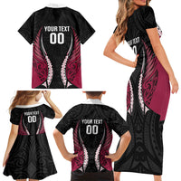 North Harbour 2026 Rugby Custom Family Matching Short Sleeve Bodycon Dress and Hawaiian Shirt NZ Maori Silver Fern