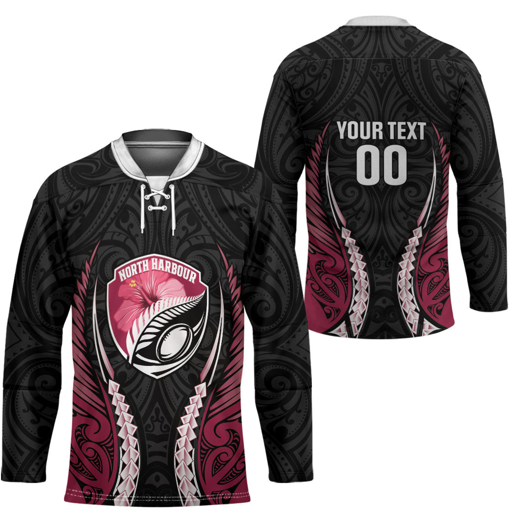 North Harbour 2026 Rugby Custom Hockey Jersey NZ Maori Silver Fern LT14 - Polynesian Pride