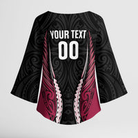 North Harbour 2026 Rugby Custom Kimono Sleeve Blouse NZ Maori Silver Fern LT14 - Polynesian Pride