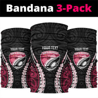 North Harbour 2026 Rugby Custom Neck Gaiter NZ Maori Silver Fern LT14 package One Size: 25*50cm Maroon - Polynesian Pride