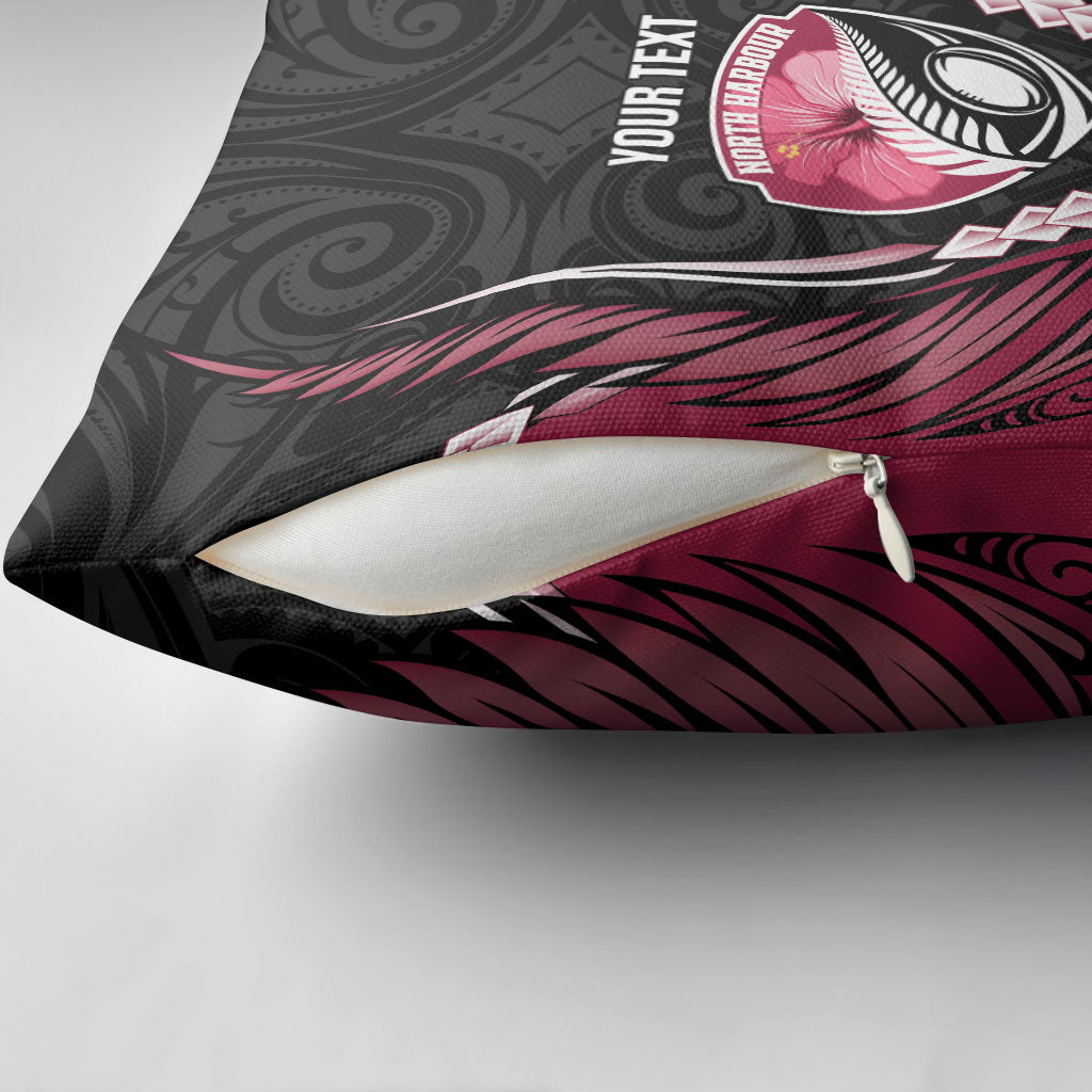 North Harbour 2026 Rugby Custom Pillow Cover NZ Maori Silver Fern