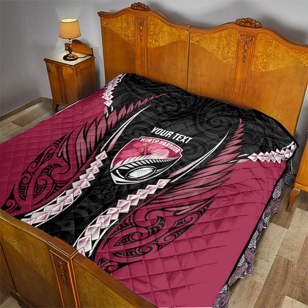 North Harbour 2026 Rugby Custom Quilt NZ Maori Silver Fern