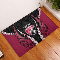 North Harbour 2026 Rugby Custom Rubber Doormat NZ Maori Silver Fern LT14 - Polynesian Pride