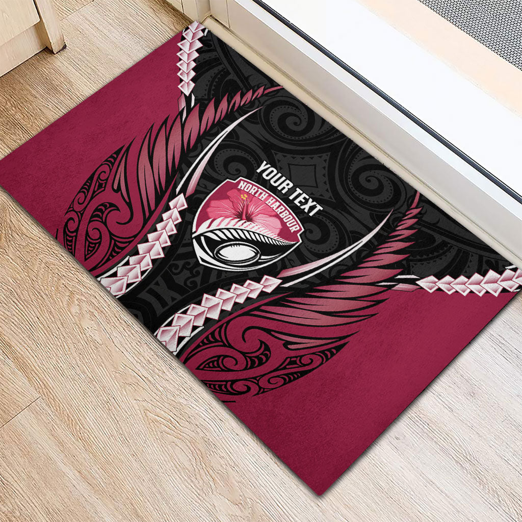 North Harbour 2026 Rugby Custom Rubber Doormat NZ Maori Silver Fern LT14 - Polynesian Pride