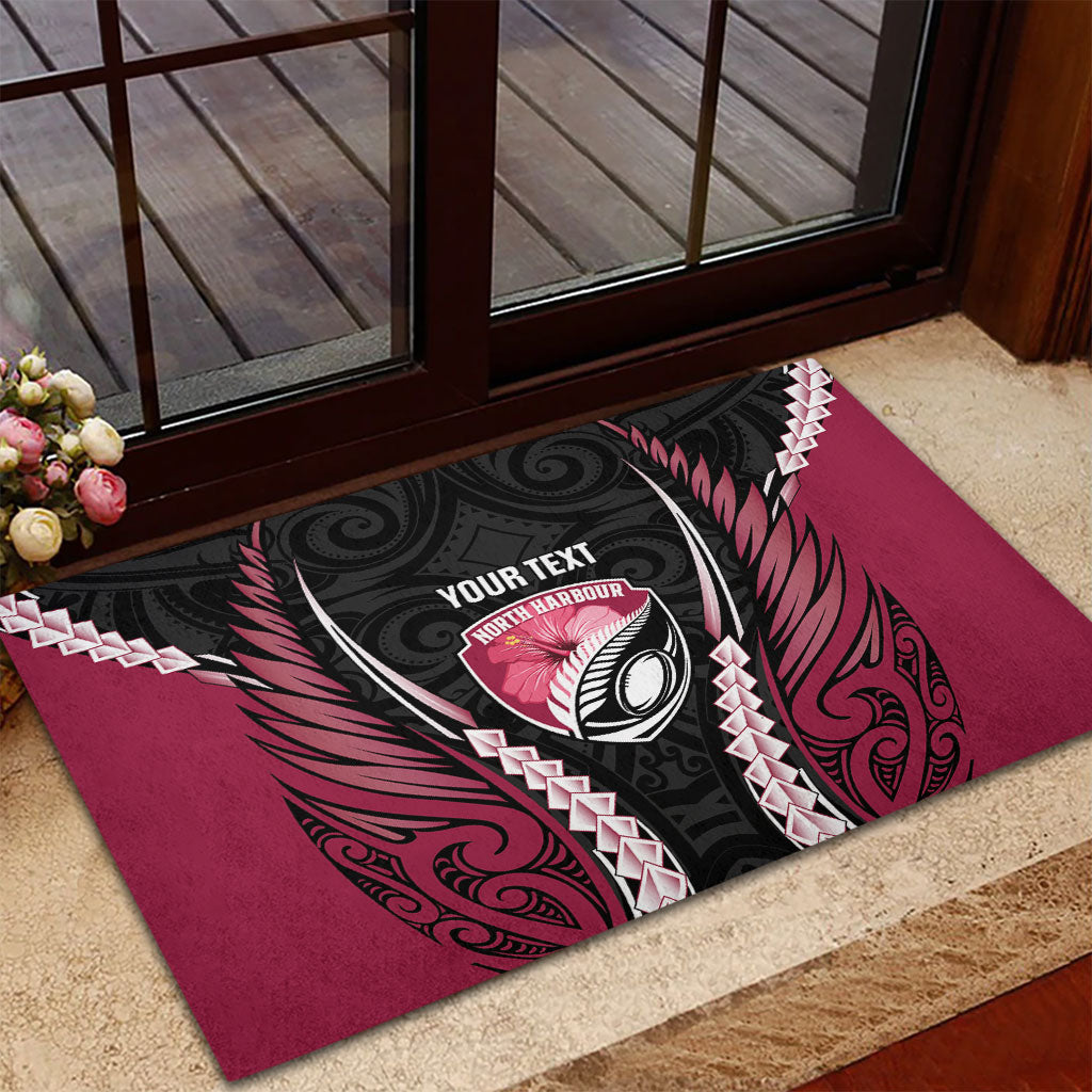 North Harbour 2026 Rugby Custom Rubber Doormat NZ Maori Silver Fern LT14 - Polynesian Pride