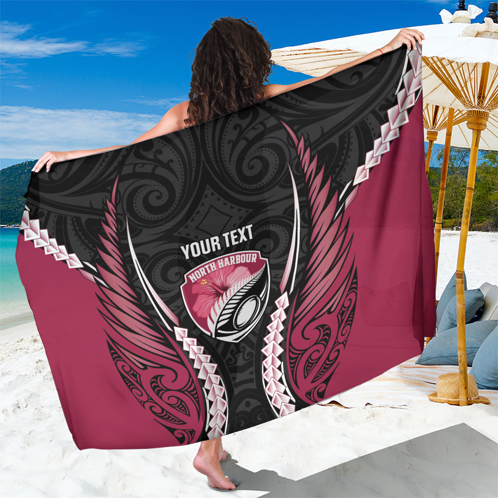 North Harbour 2026 Rugby Custom Sarong NZ Maori Silver Fern LT14 One Size 44 x 66 inches Maroon - Polynesian Pride