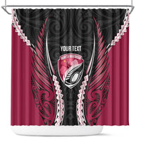 North Harbour 2026 Rugby Custom Shower Curtain NZ Maori Silver Fern