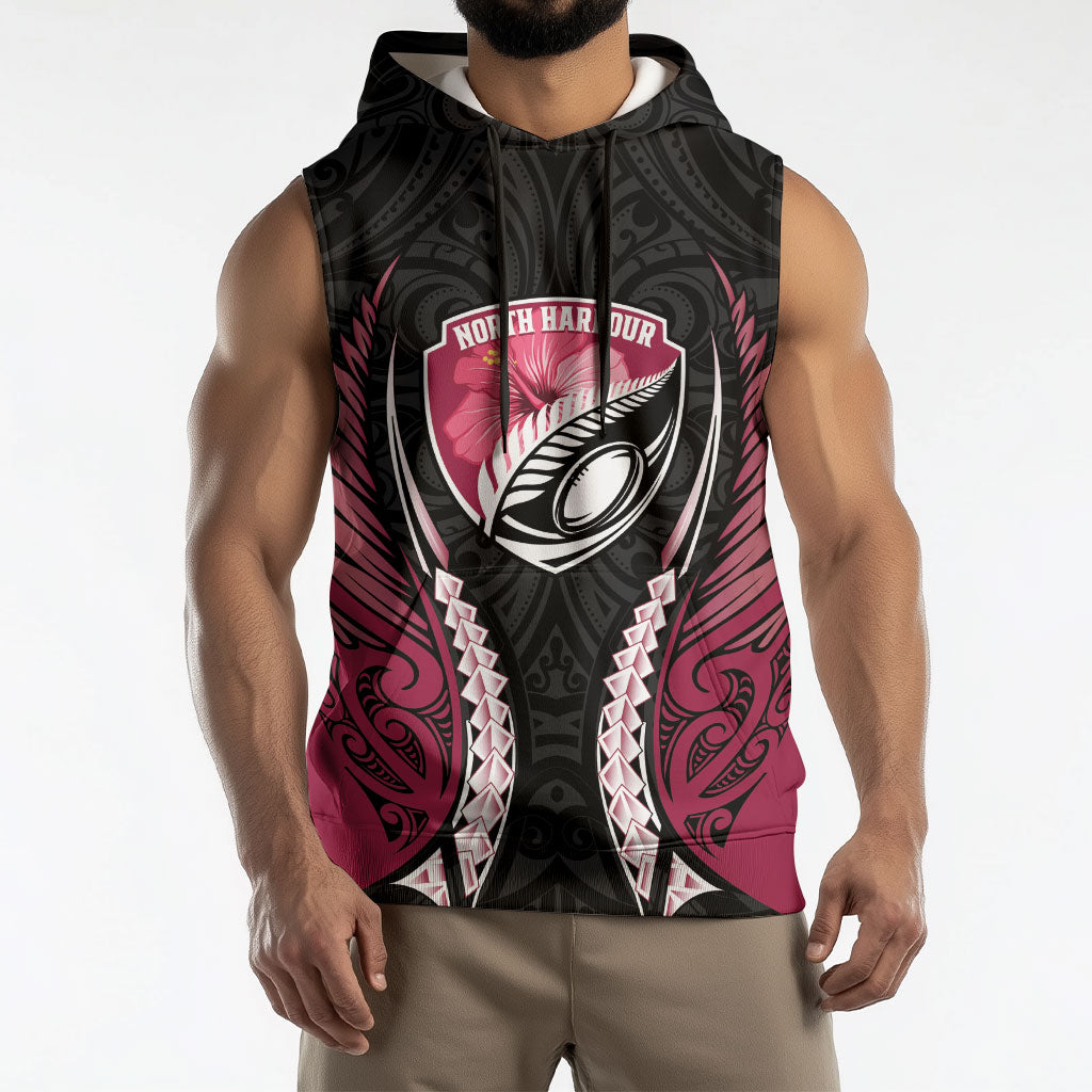 North Harbour 2026 Rugby Custom Sleeveless Hoodie NZ Maori Silver Fern LT14 - Polynesian Pride