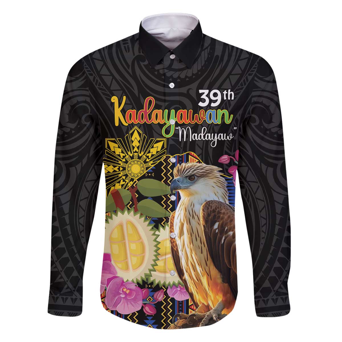 Kadayawan Philippines Family Matching Off Shoulder Short Dress and Hawaiian Shirt Filipino Eagle Happy 39th Anniversary