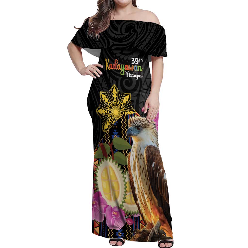 Kadayawan Philippines Off Shoulder Maxi Dress Filipino Eagle Happy 39th Anniversary