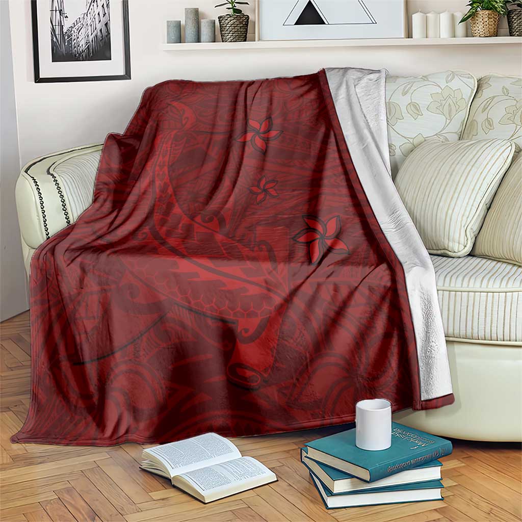 Oxblood Polynesia Blanket Hawaiian Tribal Hammerhead Shark Tattoo LT14 Oxblood - Polynesian Pride