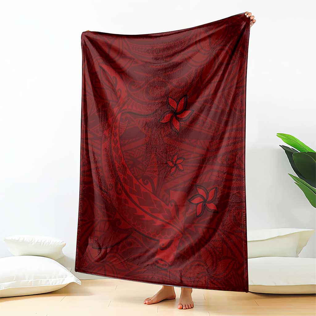 Oxblood Polynesia Blanket Hawaiian Tribal Hammerhead Shark Tattoo LT14 - Polynesian Pride