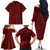 Oxblood Polynesia Family Matching Off The Shoulder Long Sleeve Dress and Hawaiian Shirt Hawaiian Tribal Hammerhead Shark Tattoo