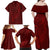 Oxblood Polynesia Family Matching Off Shoulder Maxi Dress and Hawaiian Shirt Hawaiian Tribal Hammerhead Shark Tattoo