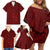 Oxblood Polynesia Family Matching Off Shoulder Short Dress and Hawaiian Shirt Hawaiian Tribal Hammerhead Shark Tattoo