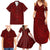 Oxblood Polynesia Family Matching Summer Maxi Dress and Hawaiian Shirt Hawaiian Tribal Hammerhead Shark Tattoo