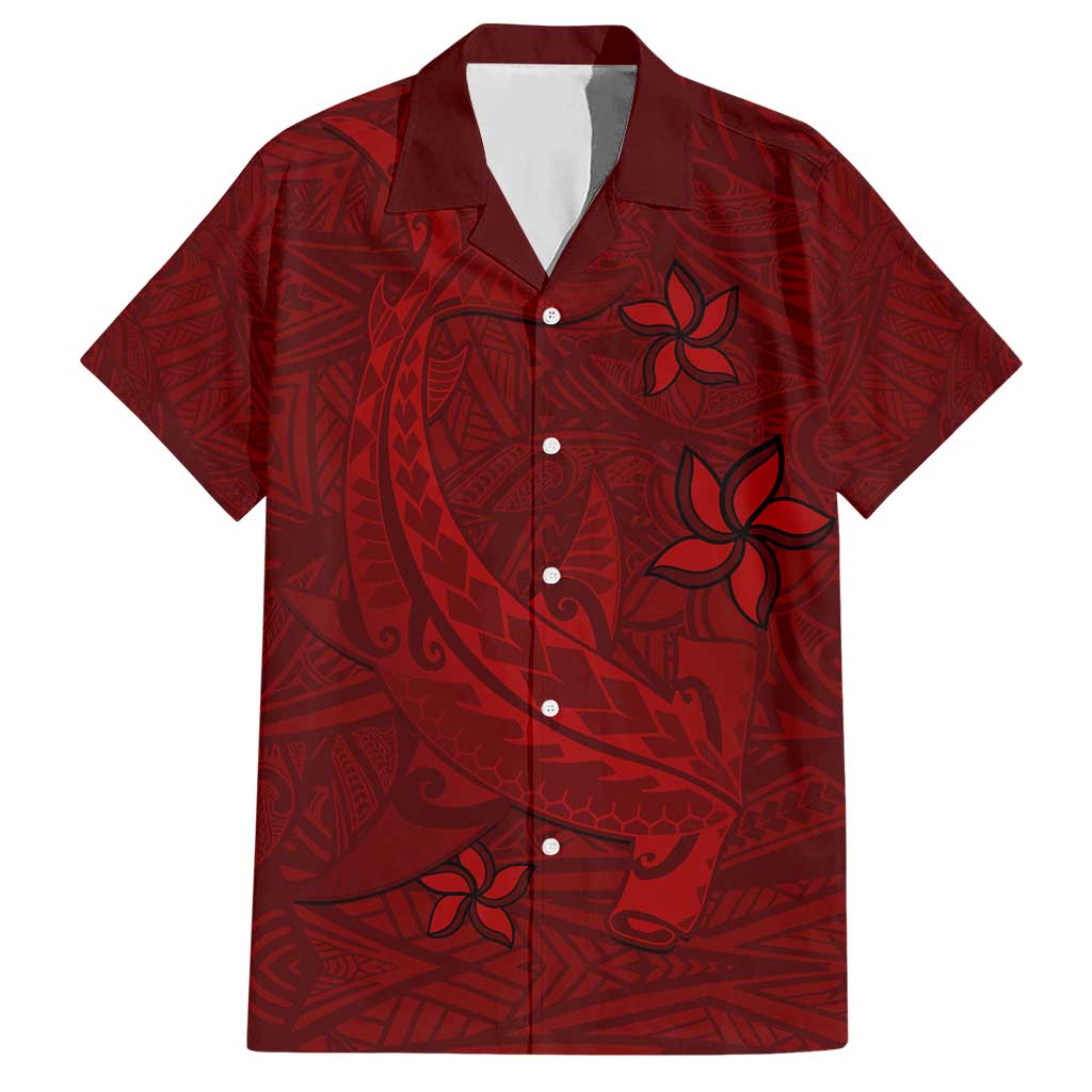 Oxblood Polynesia Hawaiian Shirt Hawaiian Tribal Hammerhead Shark Tattoo